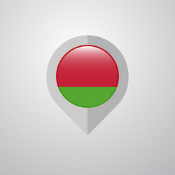 map navigation pointer with belarus flag design vector image