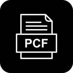 pcf file document icon vector image
