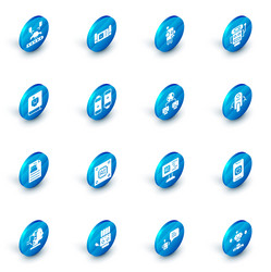 set robot blueprint low battery charge user vector image