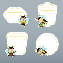 Collection cute text frames vector