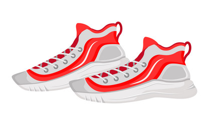 comfortable running shoes semi flat color object vector