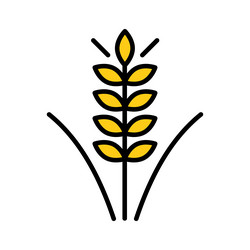 Farm wheat ears icon template whole grain symbol vector