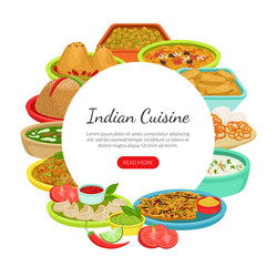 Indian food landing page template with traditional vector