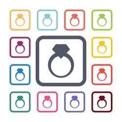 Ring flat icons set vector