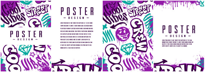 graffiti posters set Vector Image