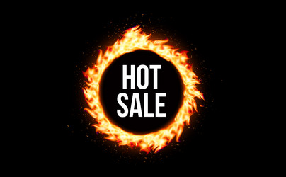 hot sale fire ring with glowing flame and bold Vector Image