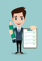 man with a questionnaire vector image