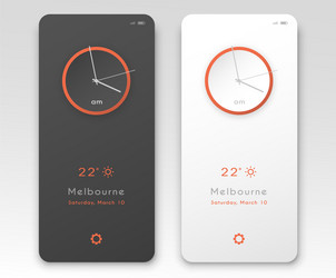 Mobile application interface design clock vector