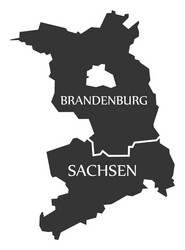 Brandenburg - saxony federal states map vector