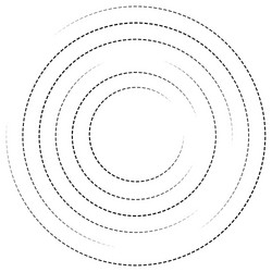 concentric circles with dashed lines circular vector image