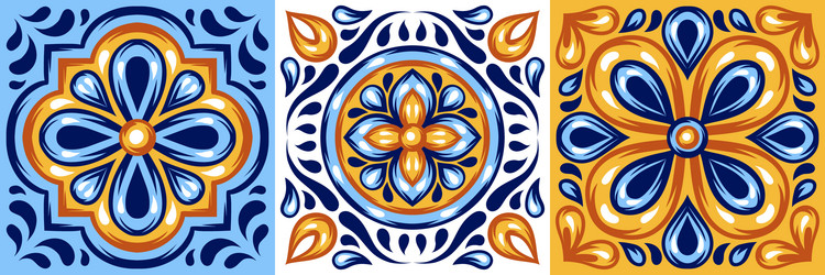 Mediterranean Ceramic Tile Pattern Vector Image