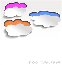 paper white clouds background vector