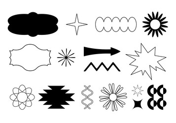 set of simple geometric design elements vector image