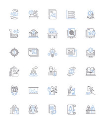 Asset Allocation Line Icons vector