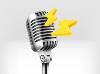 concert concept retro microphone with golden vector