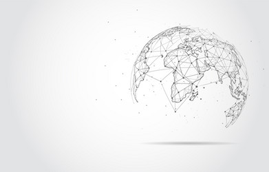Global network connection world map point vector