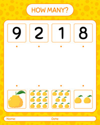how many counting game with ugli worksheet vector image
