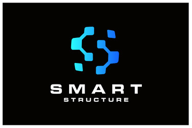 Modern letter d data digital network pixel logo Vector Image