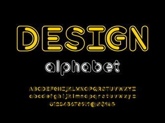 Line Art Alphabet Font vector image