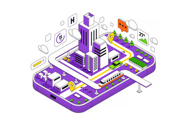 modern isometric design - maps and navigation vector image