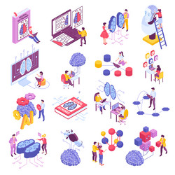neural network programmer set vector image