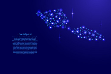 Samoa map of polygonal mosaic lines network rays vector