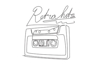 Single one line drawing of tape spelling word Vector Image