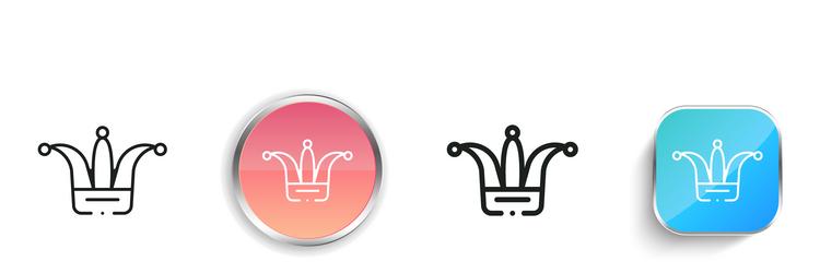 buffoon icon thin linear regular and button style vector image