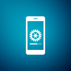 smartphone update process with gearbox progress vector image