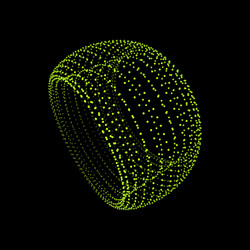 Torus consisting of points 3d grid design vector