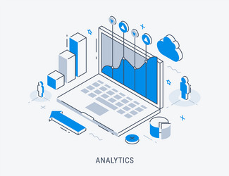 Data analytics concept chart and graphic Vector Image