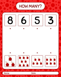how many counting game with ugni worksheet vector image