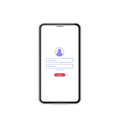 log in screen mobile application interface vector image