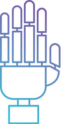 robot hand icon in color gradient silhouette from vector image