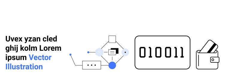 technology concept with binary code wallet vector image