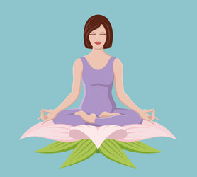 Woman doing yoga vector