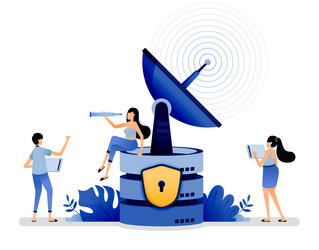 database with latest technology to communicate vector image