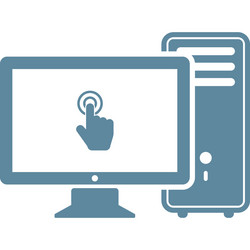 desktop computer flat web icon concept vector image