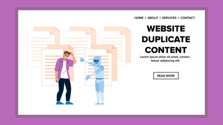 page website duplicate content vector image