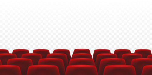 red rows in a cinema on an abstract transparent vector image