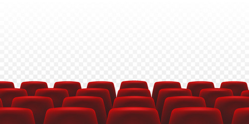 red rows in a cinema on an abstract transparent vector