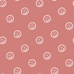 seamless minimal smile line art repeat pattern vector image