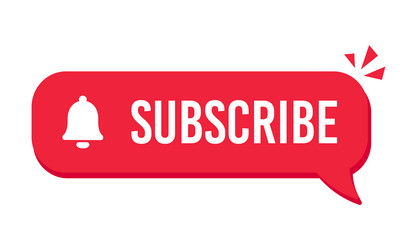 Subscribe label with bell icon click button vector