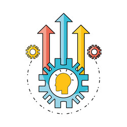 Technology data process to teamwork development vector