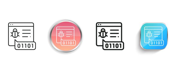 bug icon thin linear regular and button style vector image