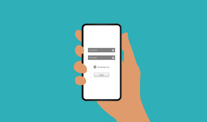 log in screen mobile application interface vector image