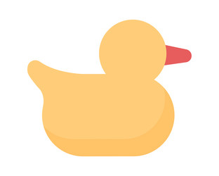 yellow bath duck semi flat color object vector