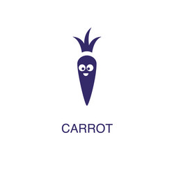 Carrot element in flat simple style on white vector