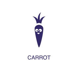 Carrot element in flat simple style on white vector