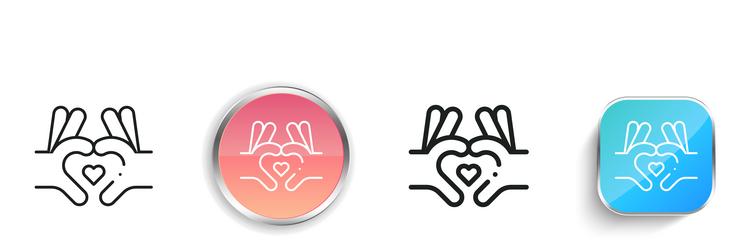 heart icon thin linear regular and button style vector image